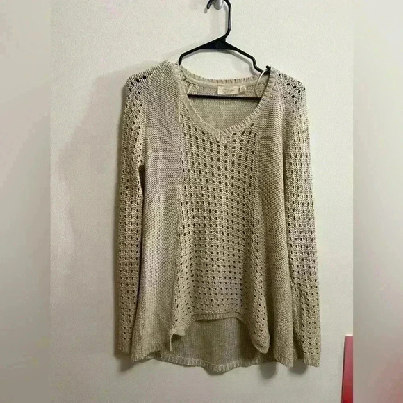 RD Style - Cropped Cream Waffle Knit Pullover Sweater - SIZE M - Picture 1 of 5